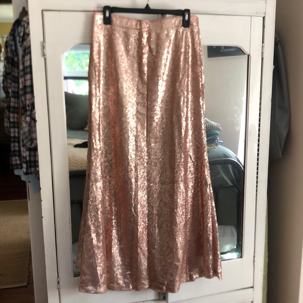 Blush sequin skirt